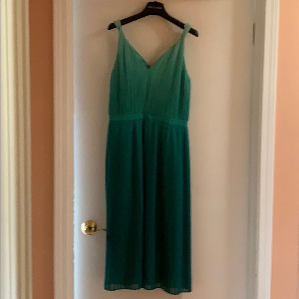 Banana Republic green “ombré” pleated dress